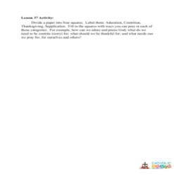 Prayer - Activity - Grades 6-8